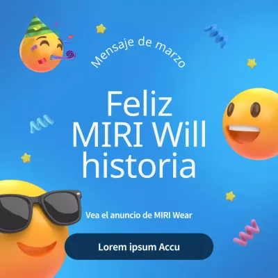 Un simple anuncio de noticias de la empresa en azul y amarillo