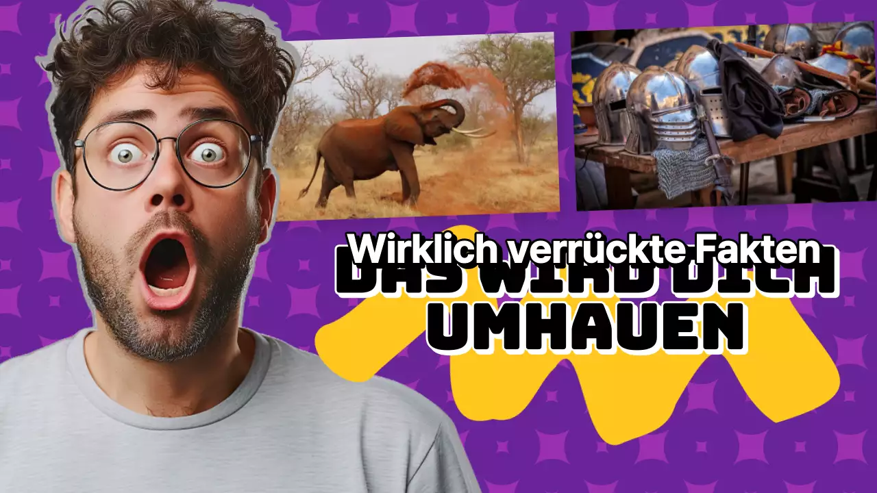 Lila und gelb fett Clickbait Wissenswertes Video