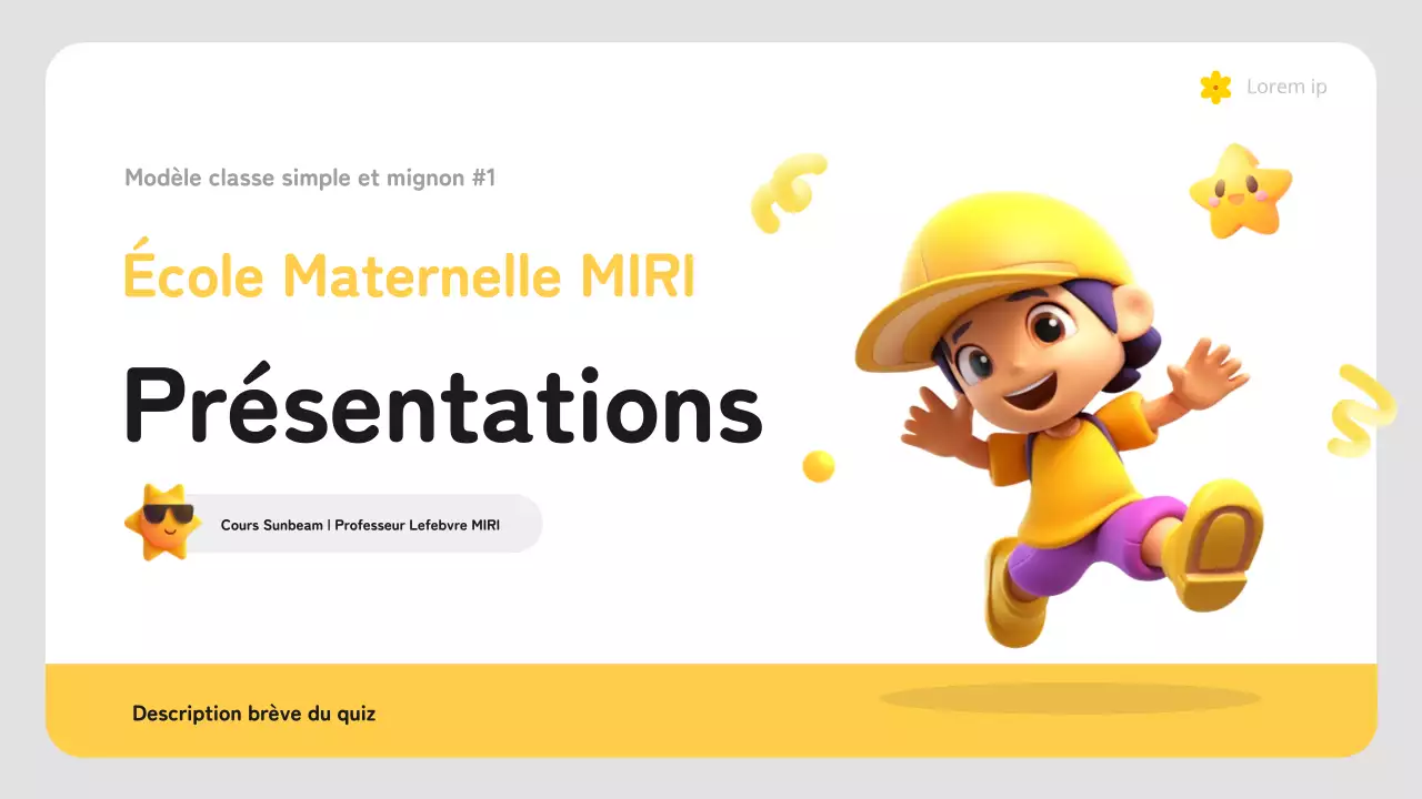 Plan de cours préscolaire simple en jaune et blanc