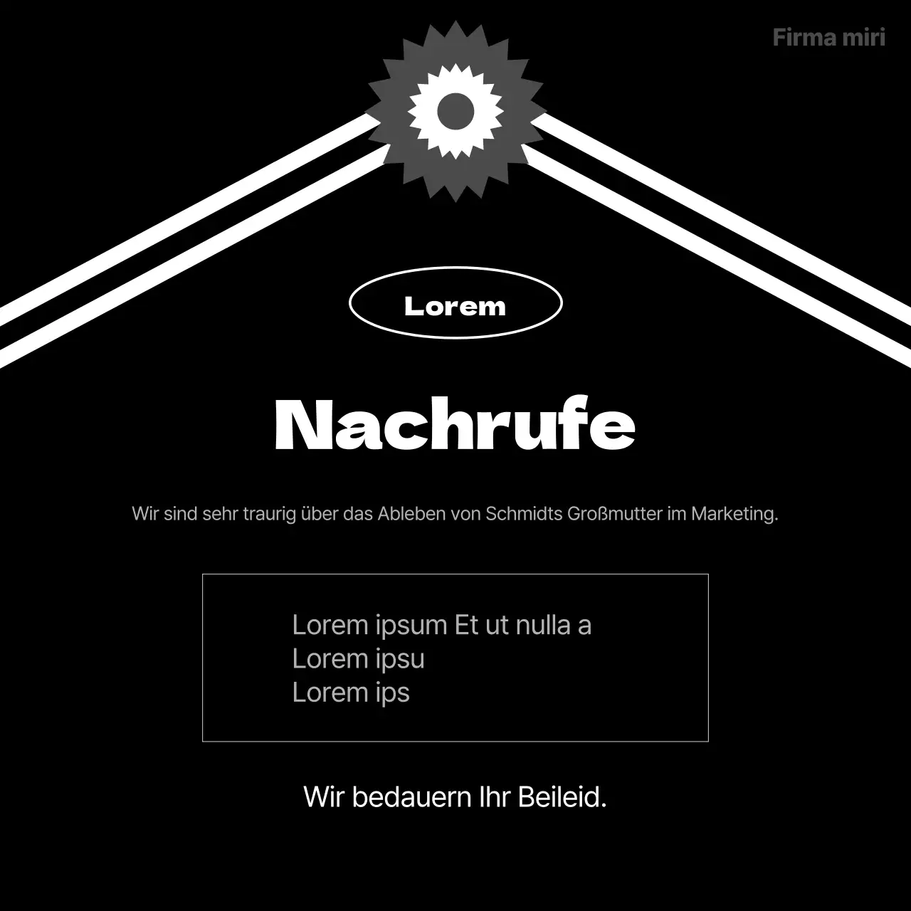 Ein einfacher orange-schwarzer Leitfaden für interne Bekanntmachungen der Personalabteilung