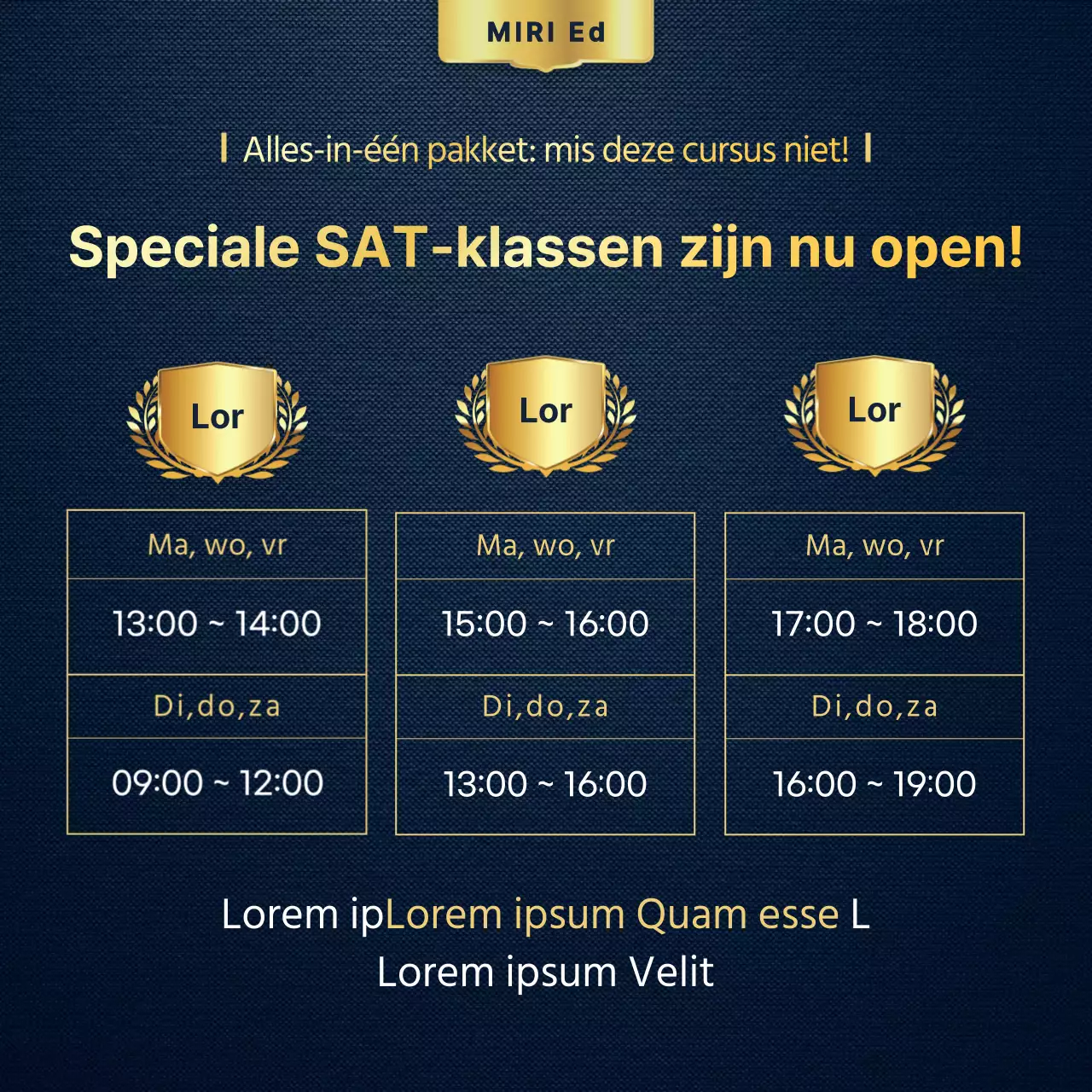 Het promoten van een gouden en luxe SAT prep school voor terugkerende studenten