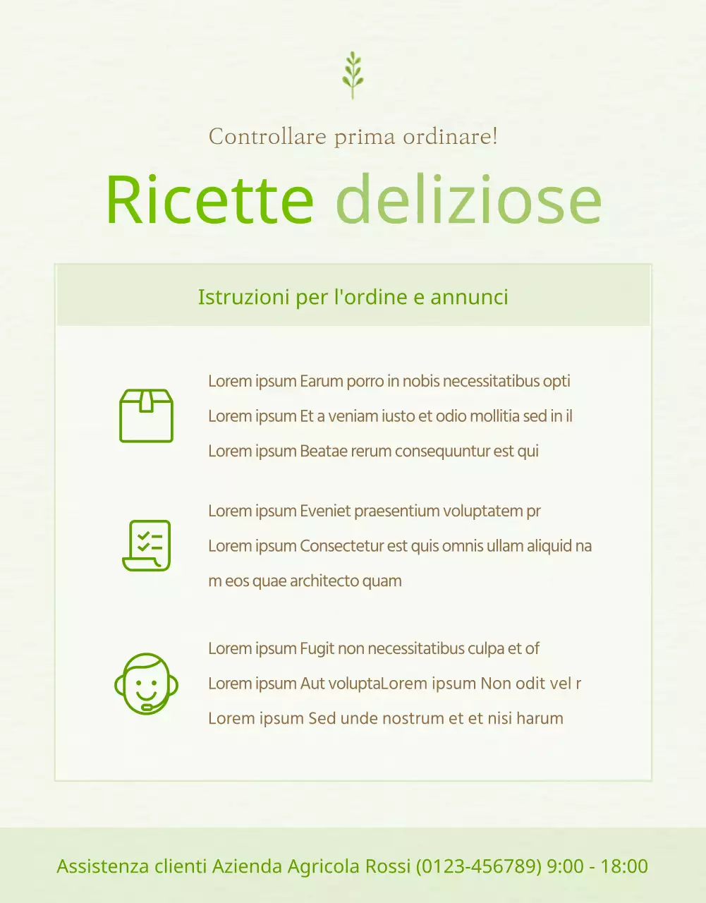 Spiegazione dei prodotti verdi e gialli in vendita