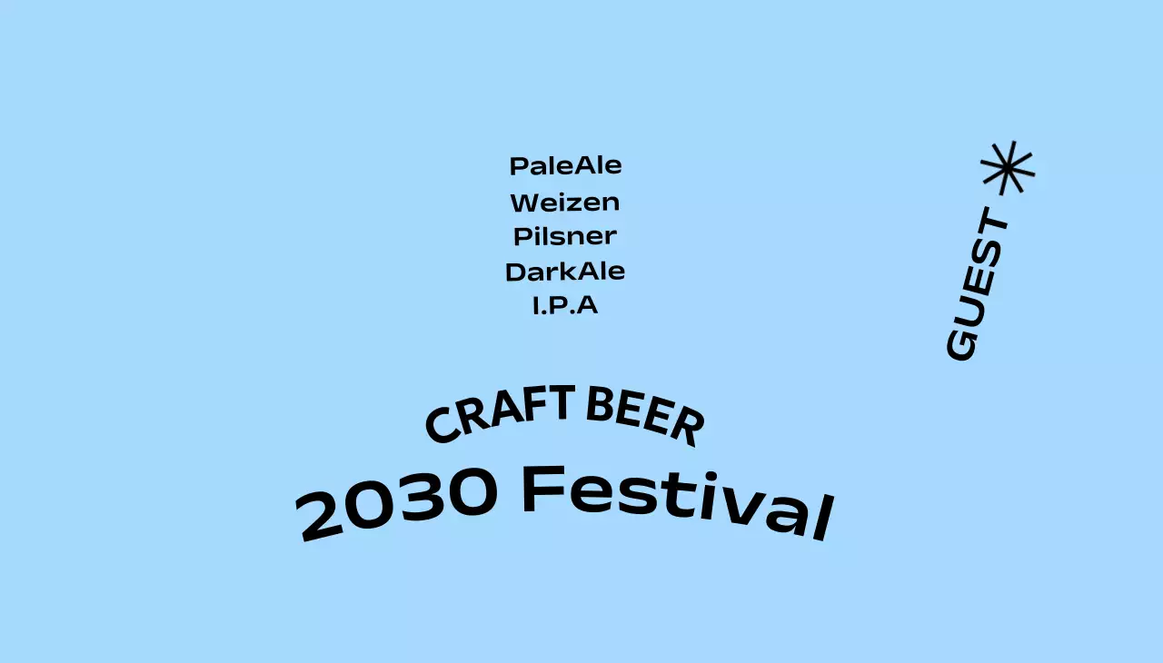 モノクロの背景とゴシック体でシンプルなコンセプトのクラフトビール祭り