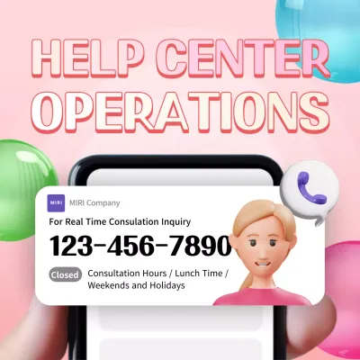 Pink Modern Help Notice Social Media Post