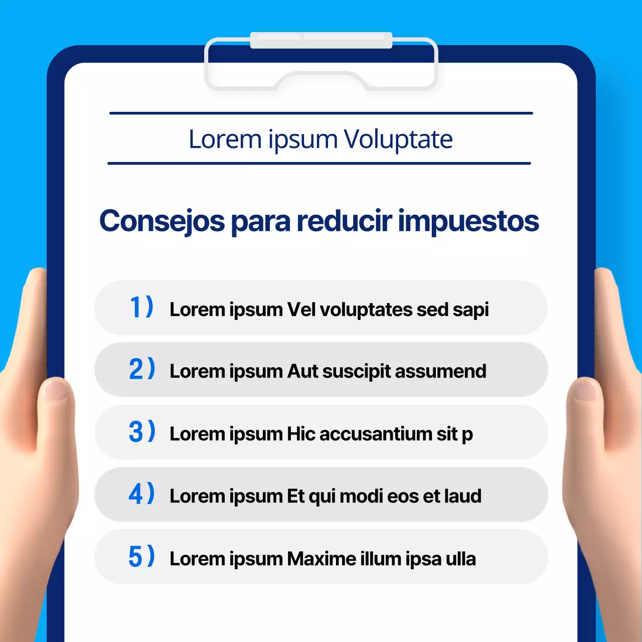 Información sencilla en azul y amarillo