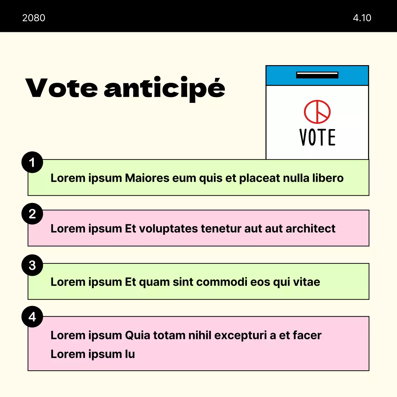 Un guide de vote beige et minimaliste pour les élections parlementaires