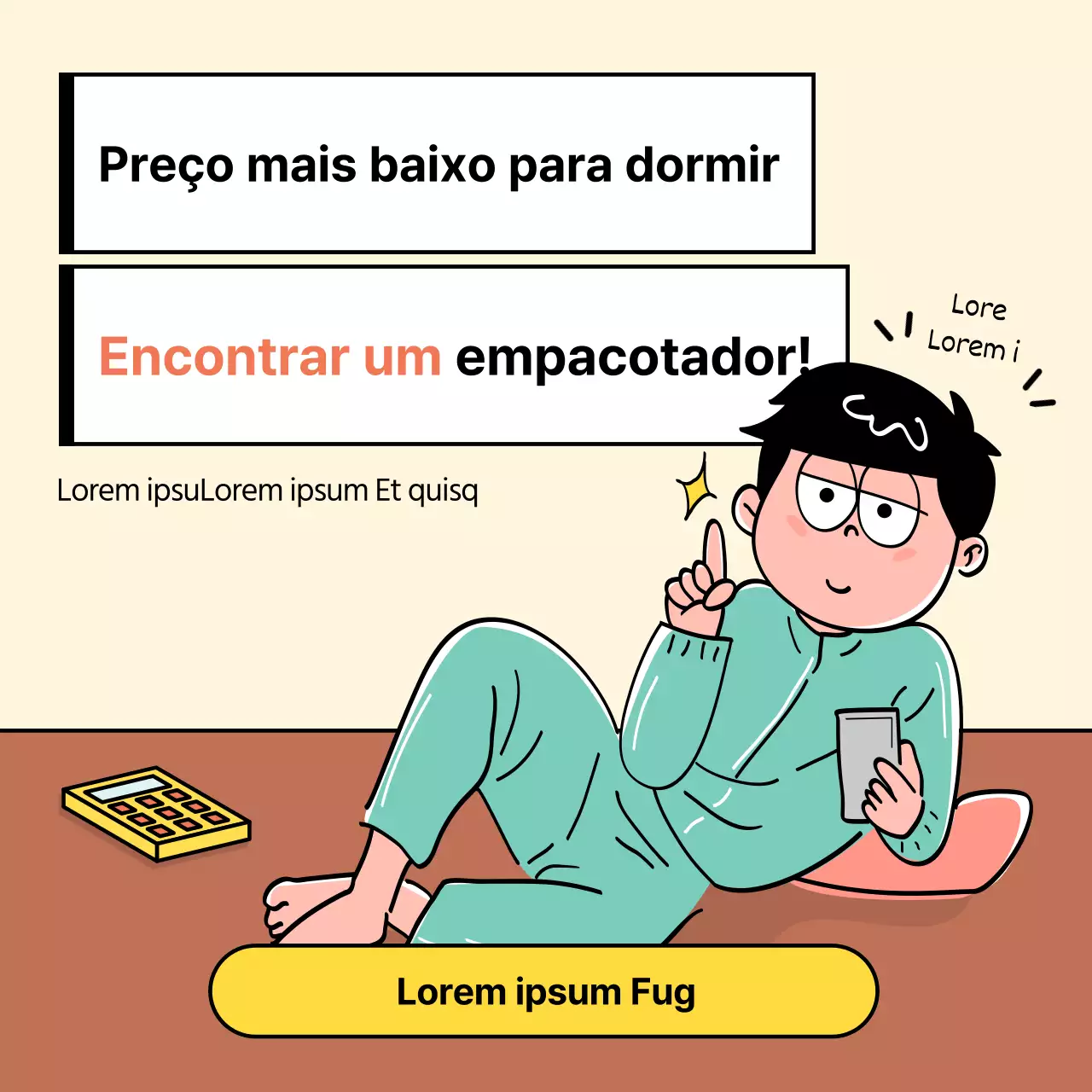 Promover a sua empresa de embalagens em marfim e castanho
