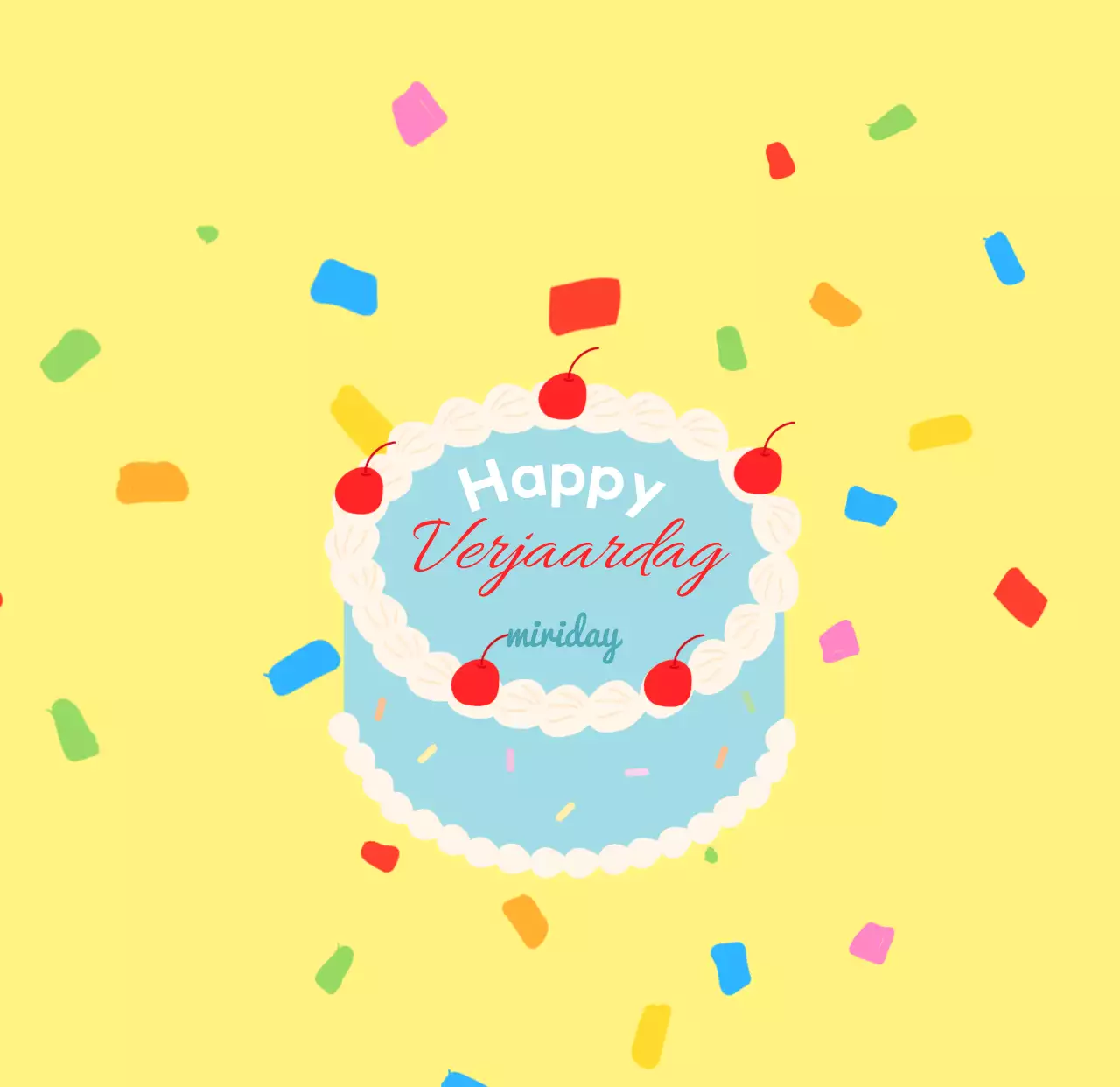 Belettering voor een kleurrijk verjaardagstaartconcept