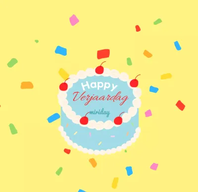 Belettering voor een kleurrijk verjaardagstaartconcept