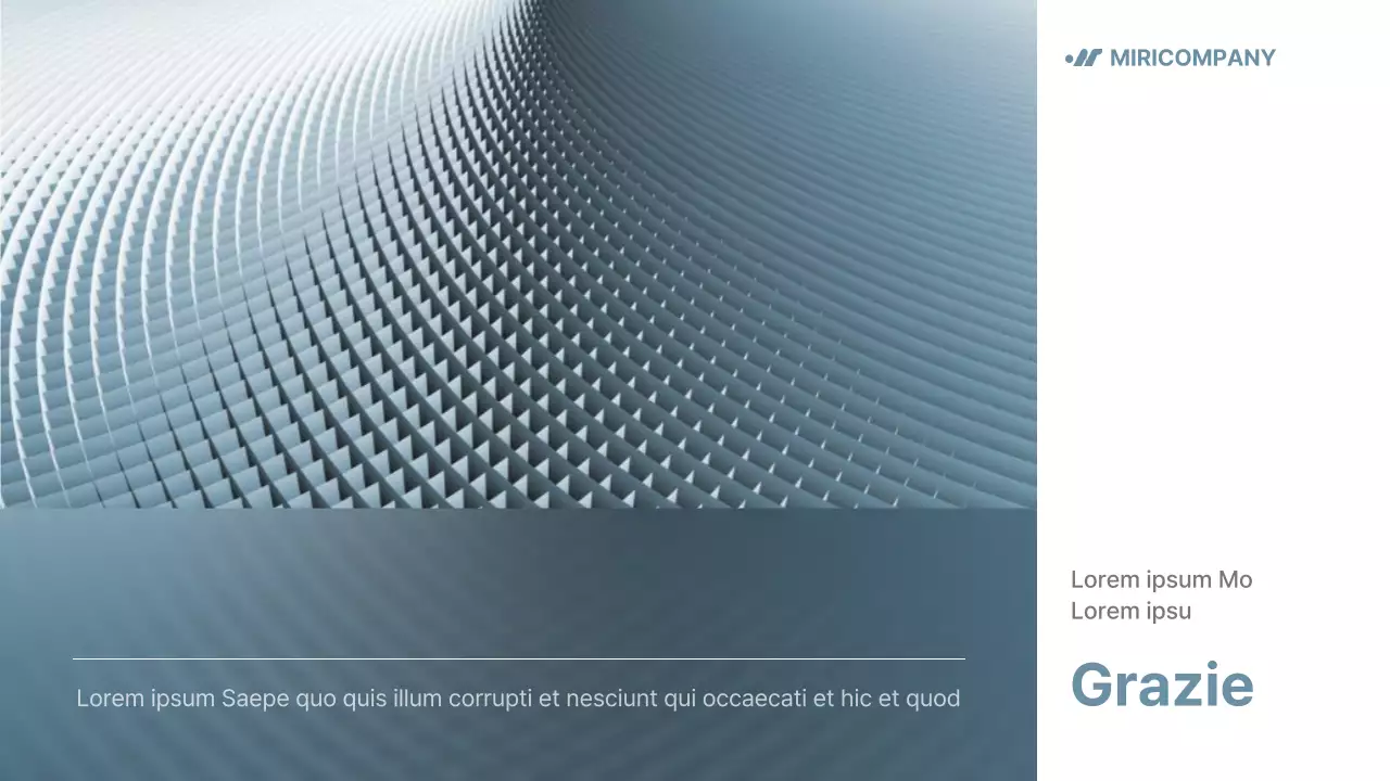 Prospetto aziendale minimalista in azzurro e grigio