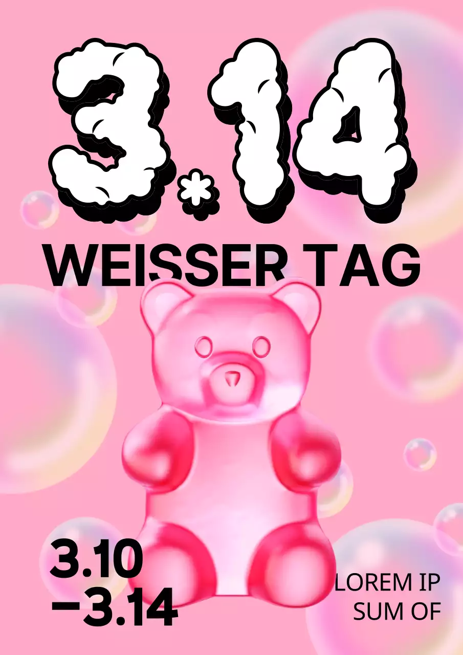 Niedliche Verkaufsanzeige zum Weißen Tag in Rosa