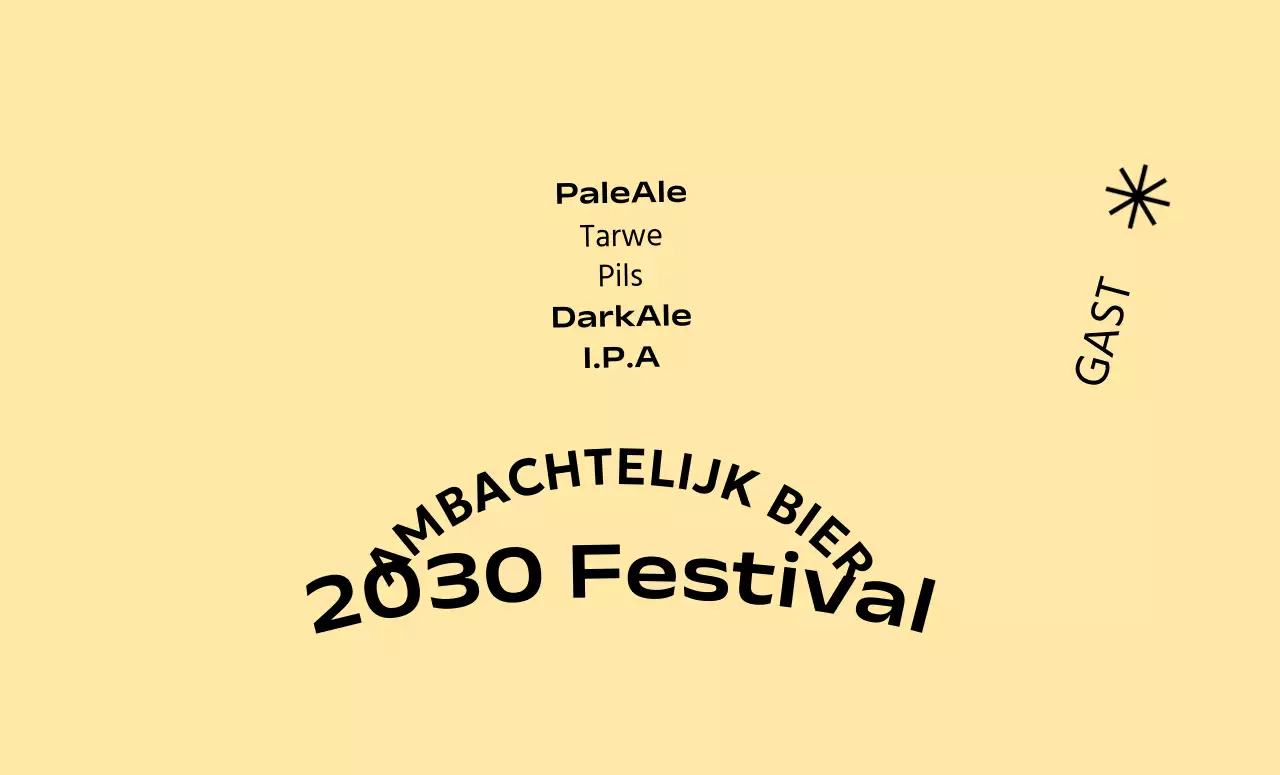 Een eenvoudig concept ambachtelijk bierfestival met een monochrome achtergrond en gotisch lettertype
