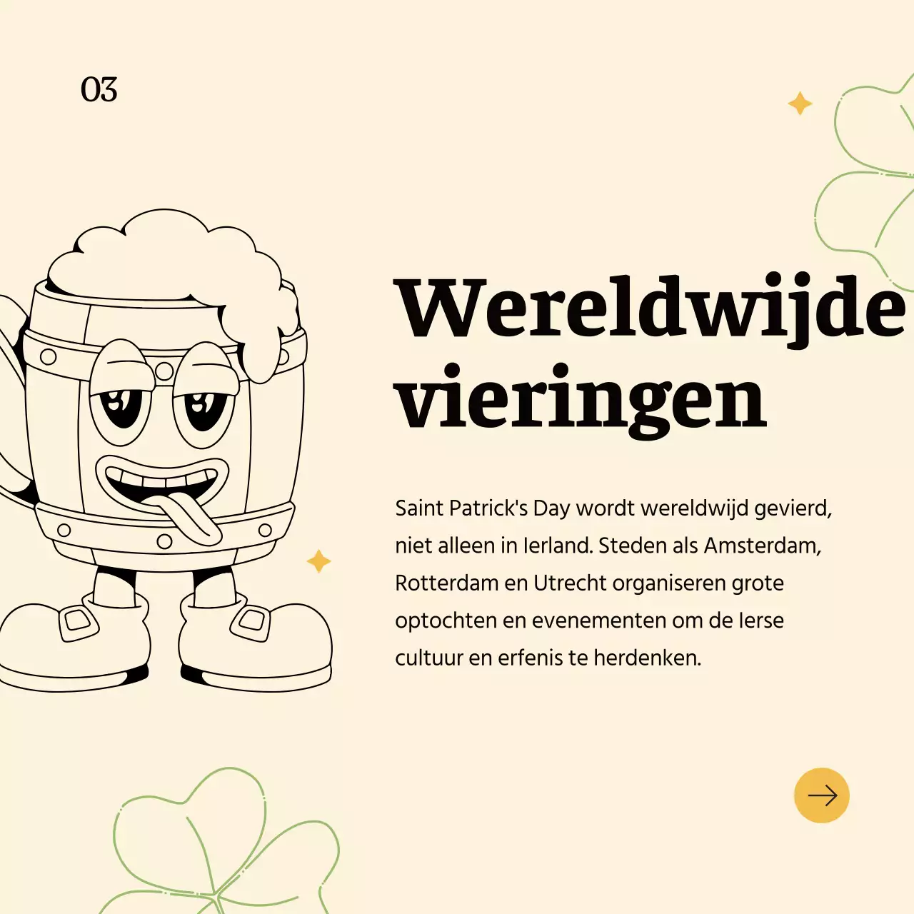 Groen en beige eenvoudig verhaal voor St. Patrick Day Publiciteit