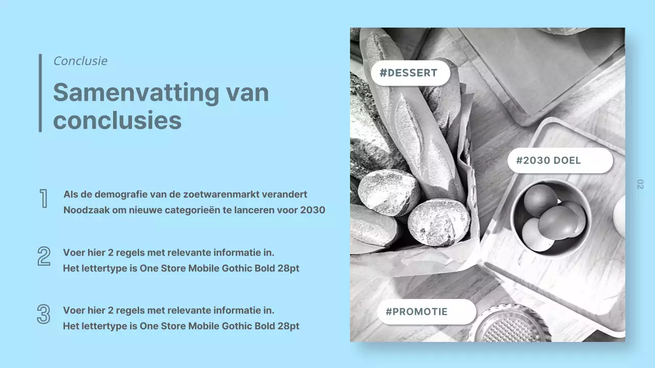 Eenvoudig marktonderzoeksrapport over voedingsmiddelen in zwart, wit en lichtblauw