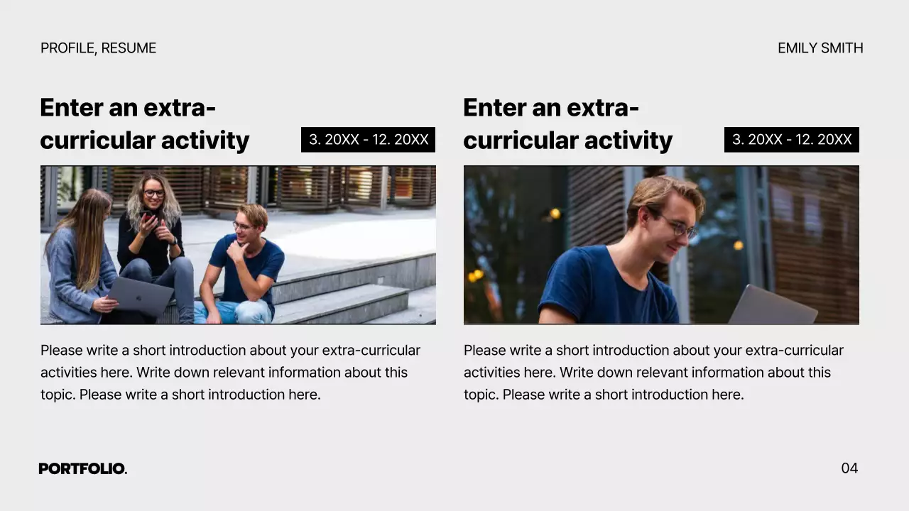 Presentasi Panduan Portofolio Minimalis Abu-abu