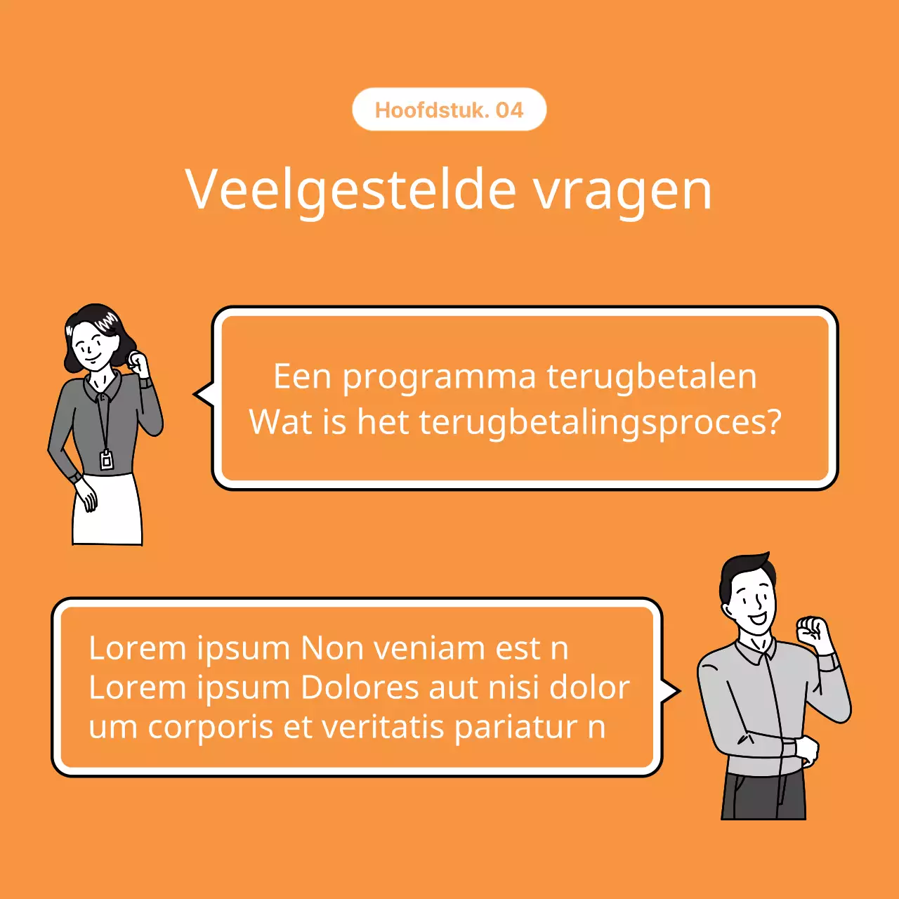 Oranje en grijze klantenserviceberichten promoten