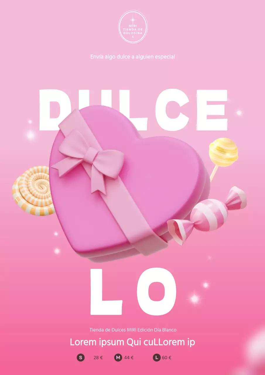 Póster de promoción de regalos del Día Blanco en rosa