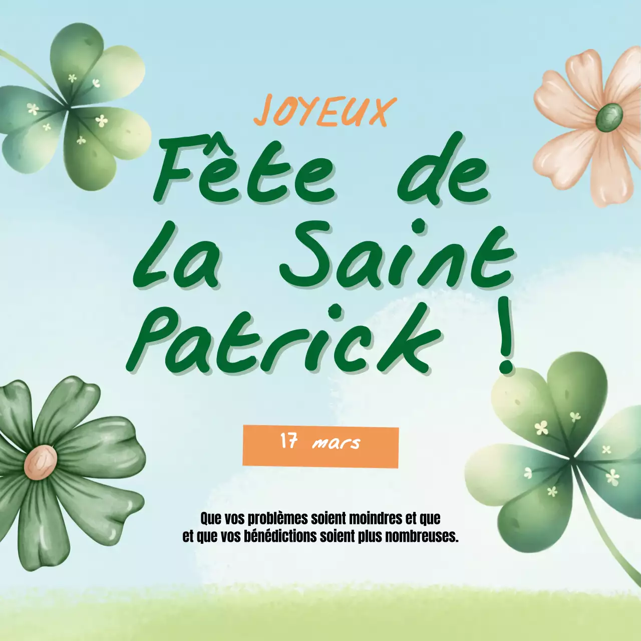 Campagne de charme bleu ciel et vert pour la Saint-Patrick
