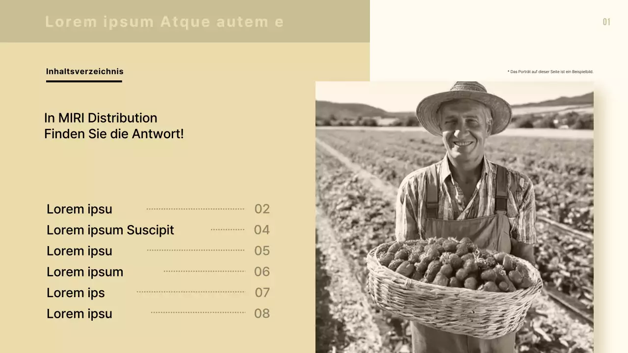 Moderner Foodservice-Vorschlag in Beige und Braun