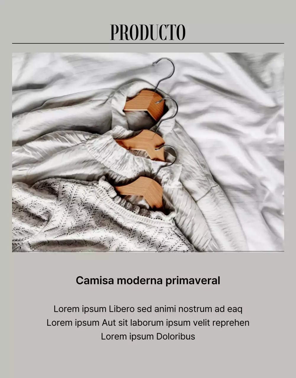 Anuncio de página detallada de moda moderna en beige