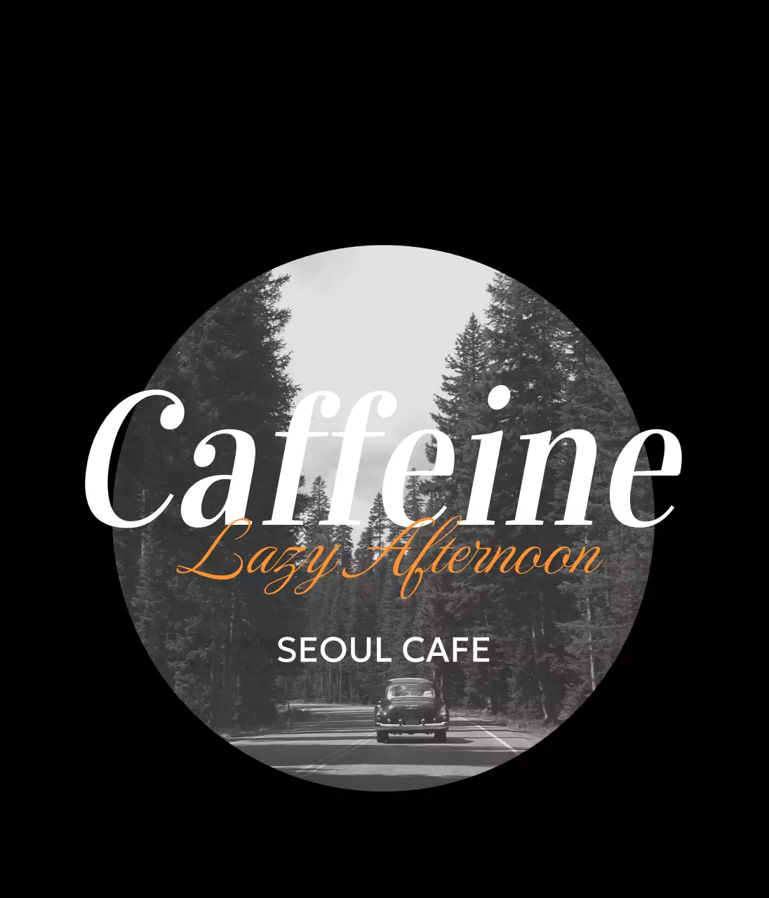 Barang-barang antik bingkai melingkar berwarna hitam dan oranye