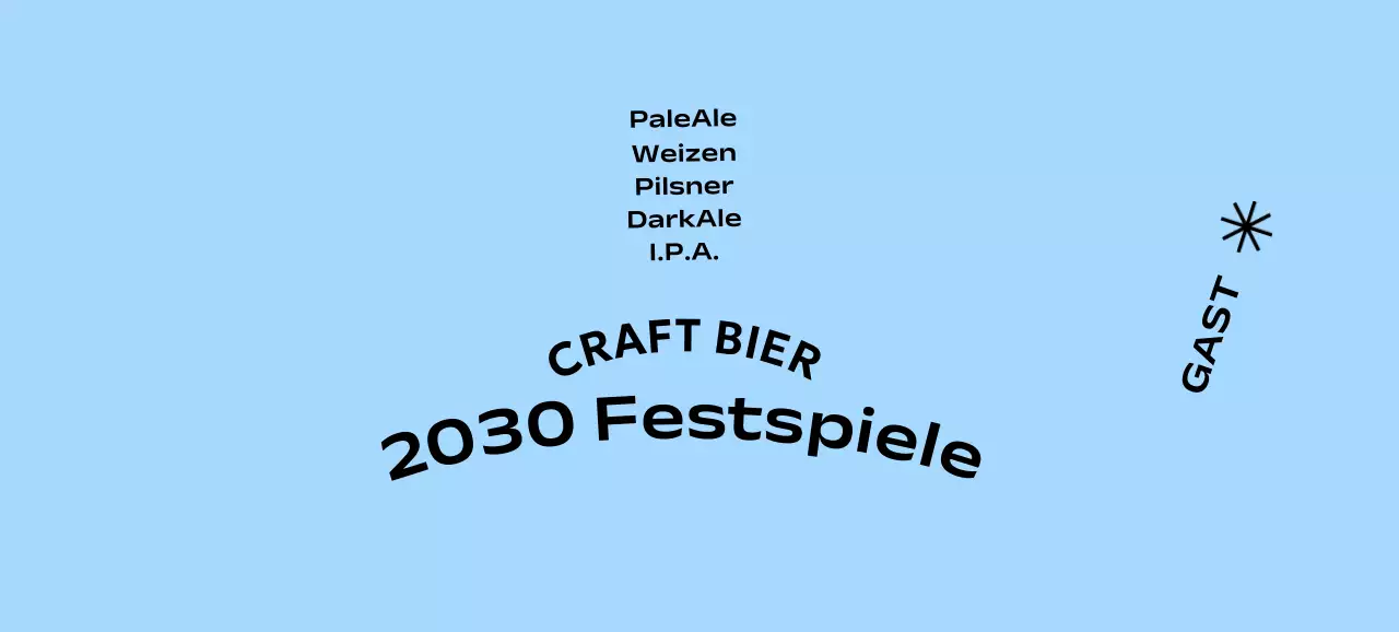 Ein einfaches Konzept für ein Craft Beer Festival mit monochromem Hintergrund und gotischer Schrift