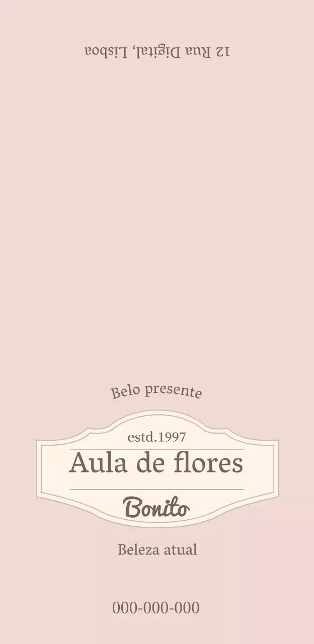 Classe de flores de inspiração vintage com rebordo bege e letra serifada cursiva