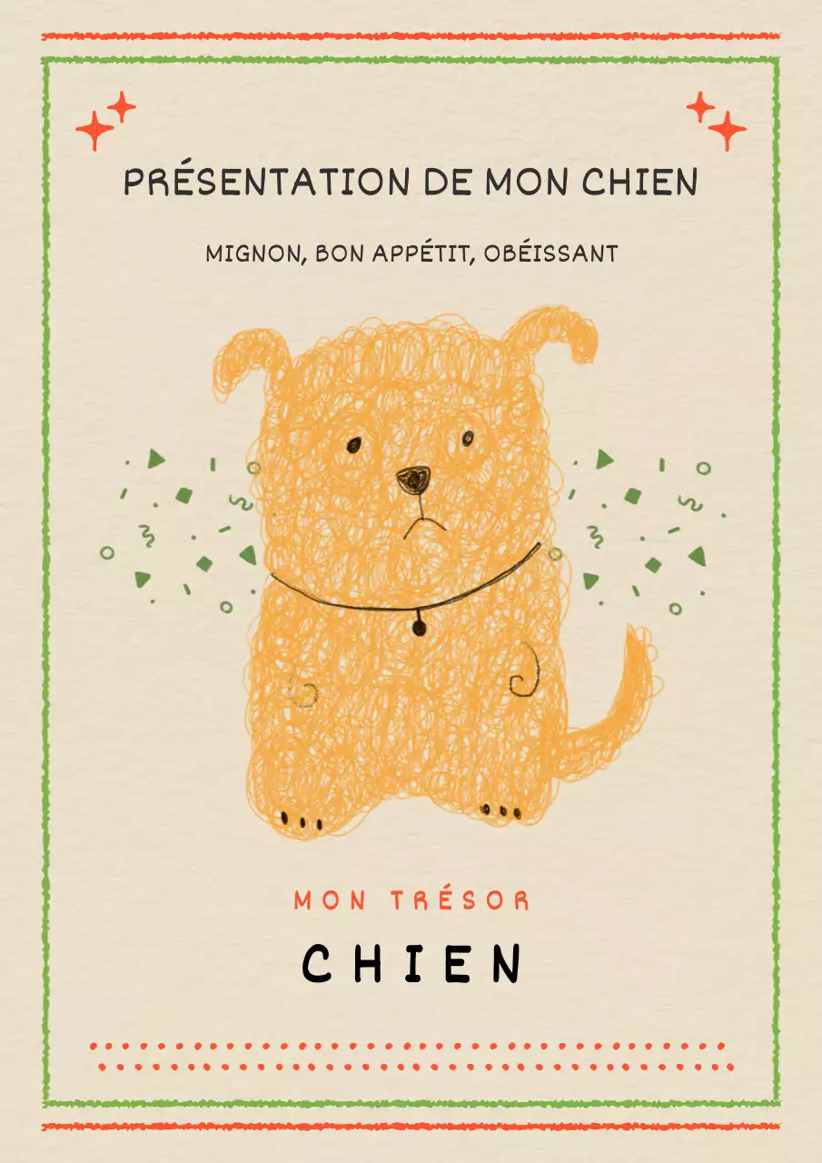 Présentation de notre chiot beige et vert lime