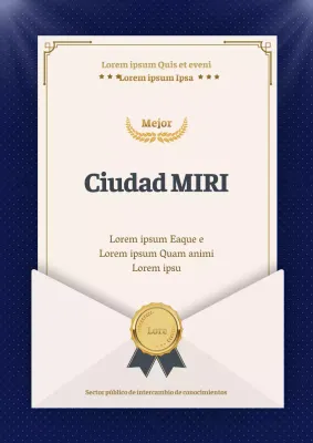 Anuncio de premio sencillo en marfil y azul marino