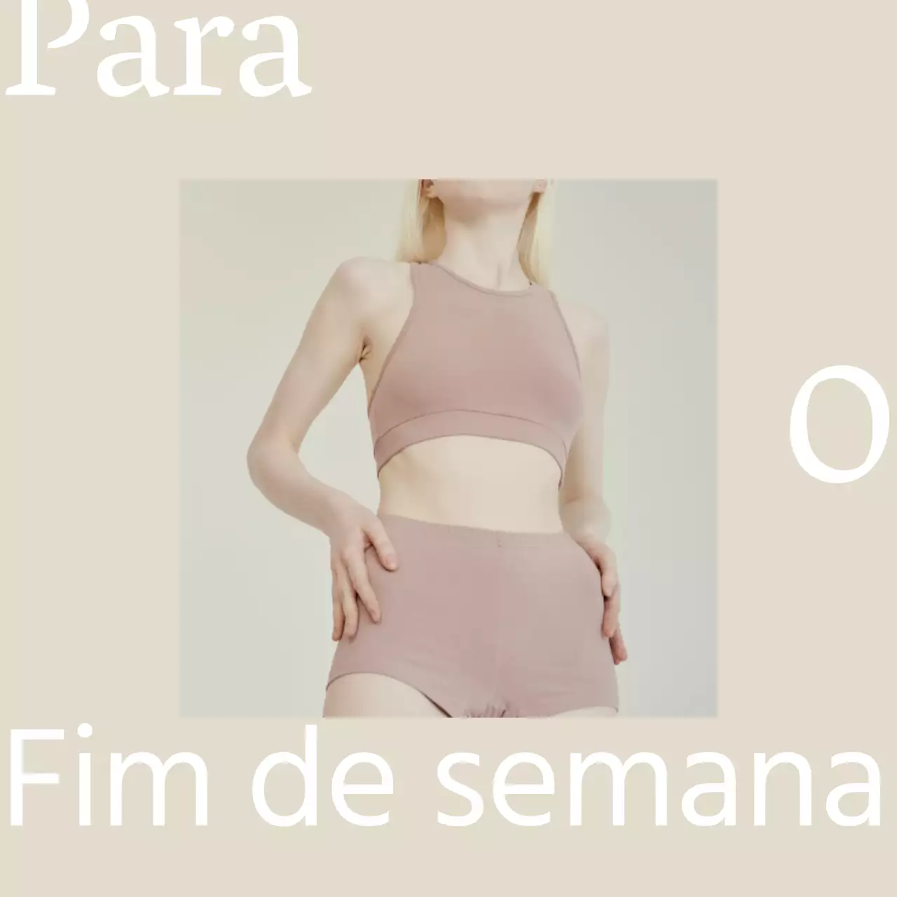 Anúncio da coleção de moda básica bege e branca