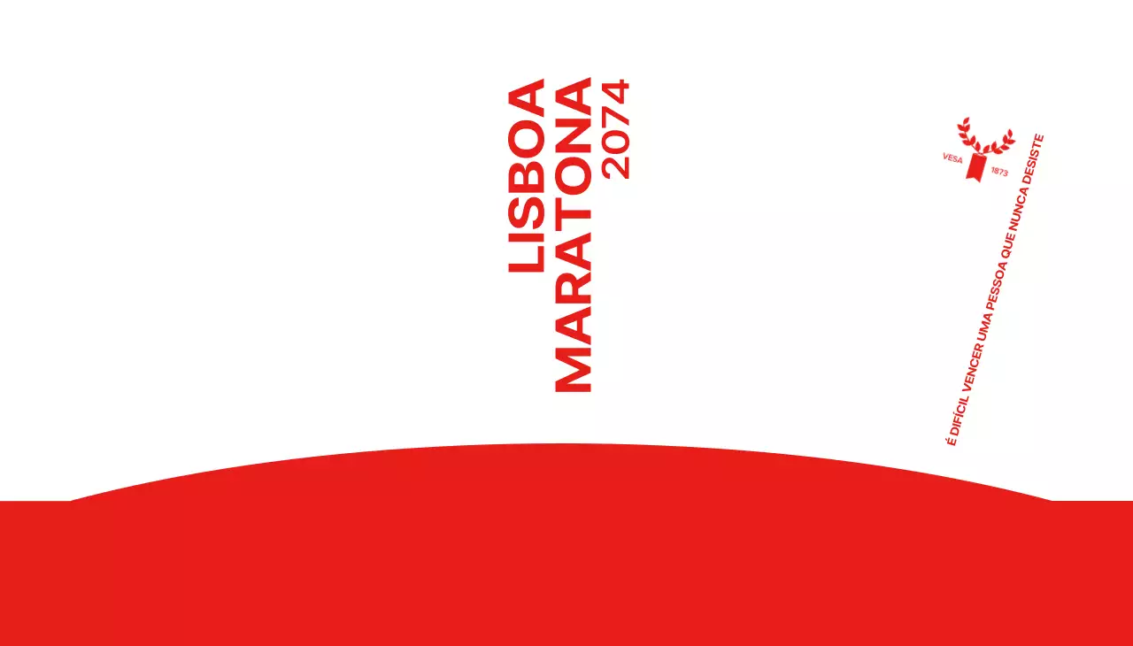 Design de maratona com letras nítidas e cores fortes