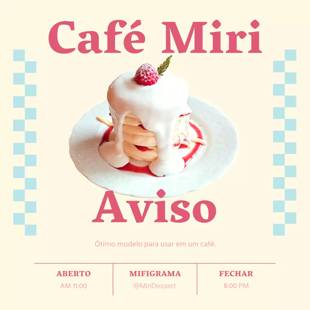 Promover um menu de primavera simples de um café em cor-de-rosa