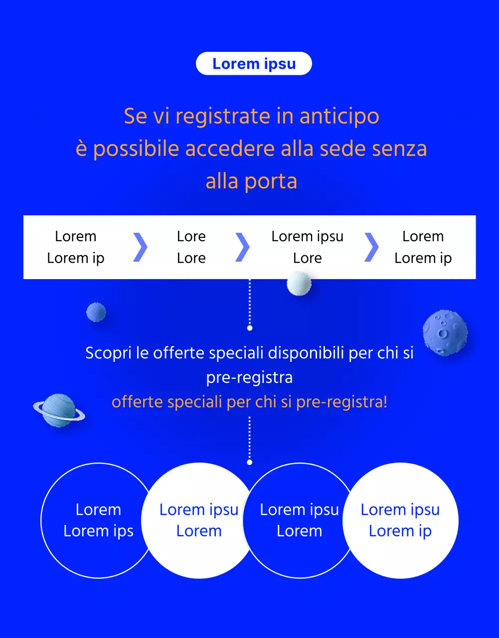 Promuovete una fiera della carriera ispirata alla fantascienza blu e arancione.