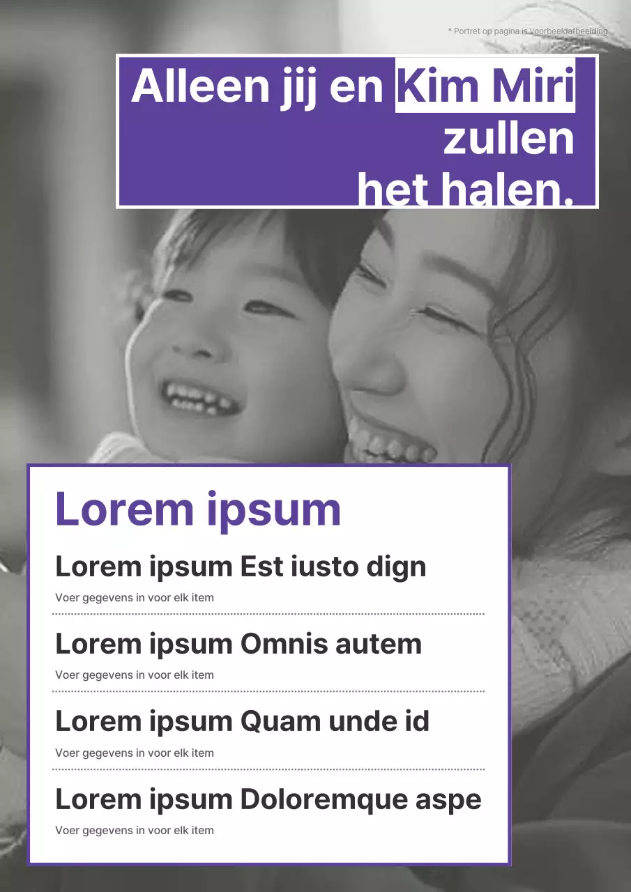 Een eenvoudig paars-wit verkiezingsprospectus