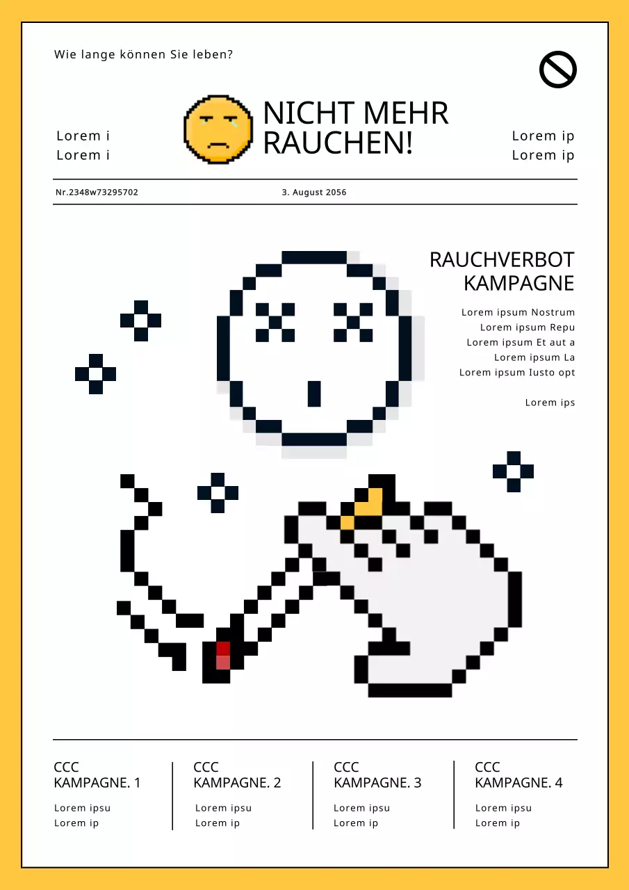 Eine moderne Anti-Raucher-Kampagne in Schwarz-Weiß