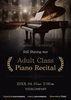 Black Elegant Piano Event Poster