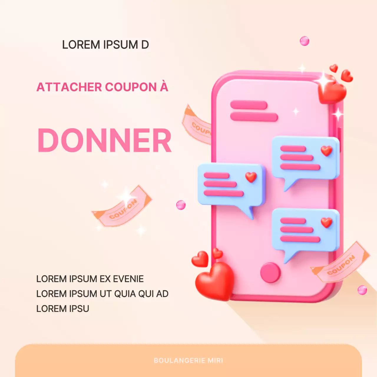 Promouvoir une jolie vente pour la Journée blanche en rose et beige