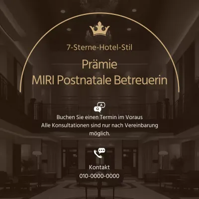 Moderne Premium-Anzeige für postnatale Mütter in Gold
