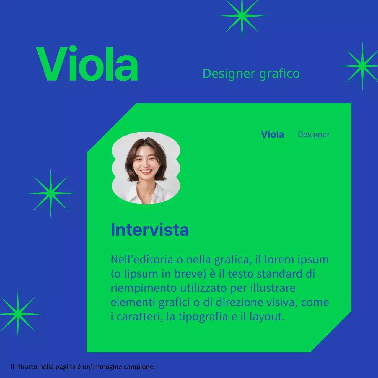 Lettera di presentazione per il colloquio con i dipendenti di un'azienda semplice in chartreuse e blu