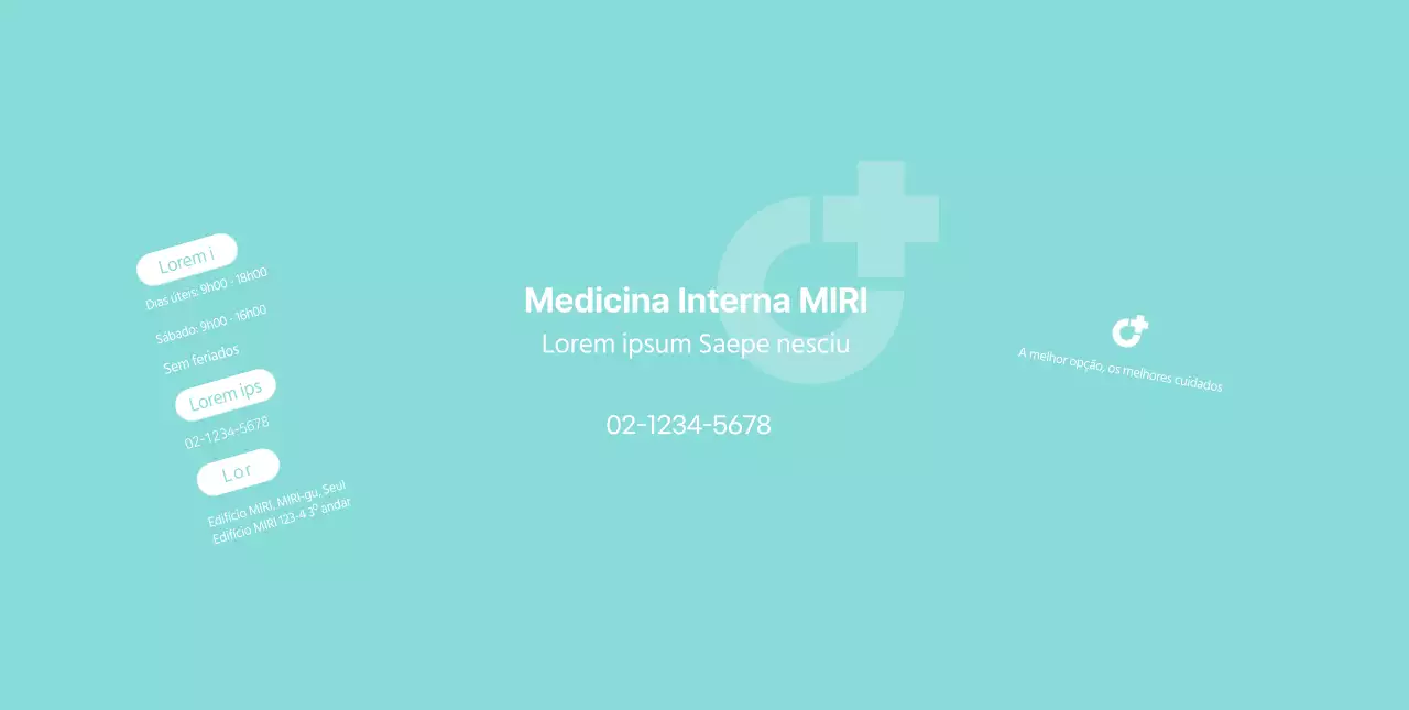 Promocional com logótipo do hospital em branco e menta
