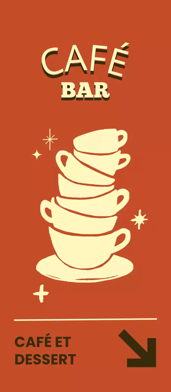 Fond rouge illustration vintage café promotion
