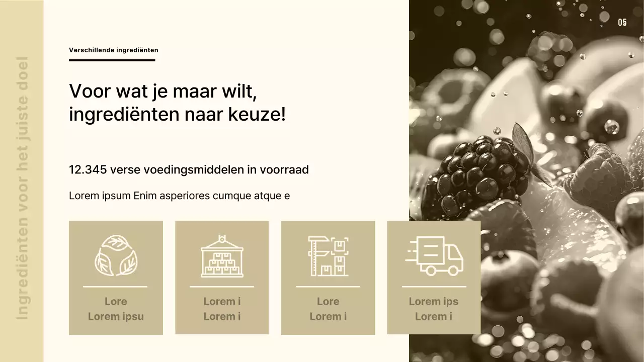 Modern foodservice voorstel in beige en bruin