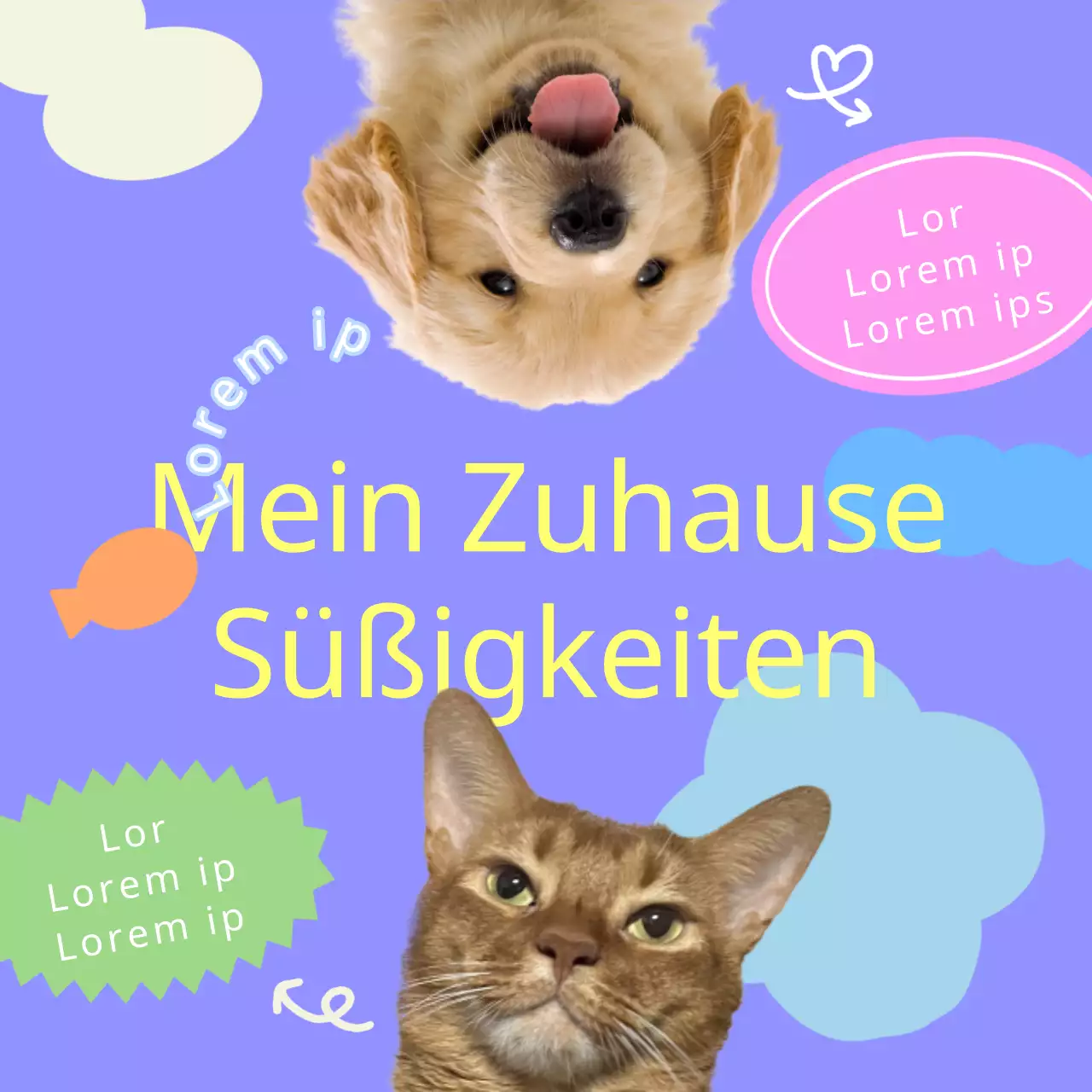 Werben Sie für Ihren lila pelzigen Freund