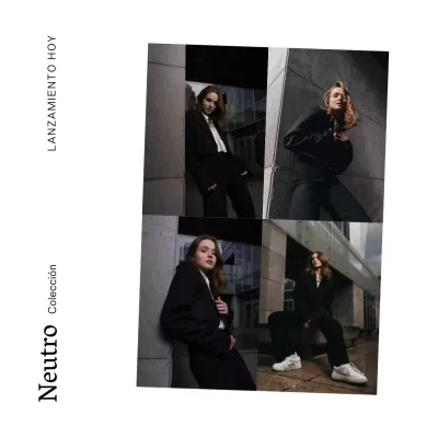 Campaña de anuncio de la colección de moda sencilla en blanco y negro