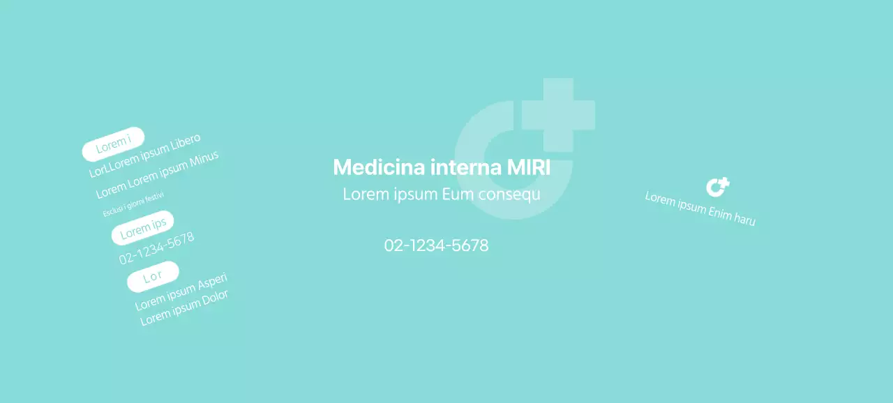 Promozionale con logo dell'ospedale in bianco e menta