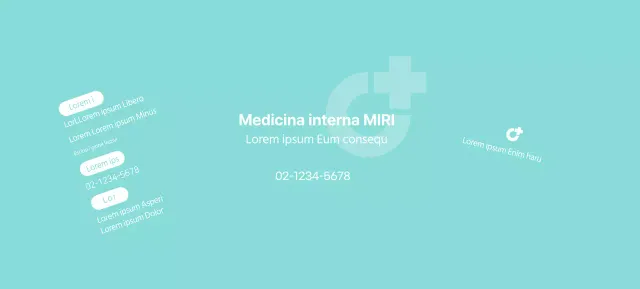 Promozionale con logo dell'ospedale in bianco e menta