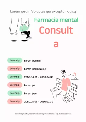 Puestos de voluntariado de asesoramiento psicológico moderno en color menta y rosa