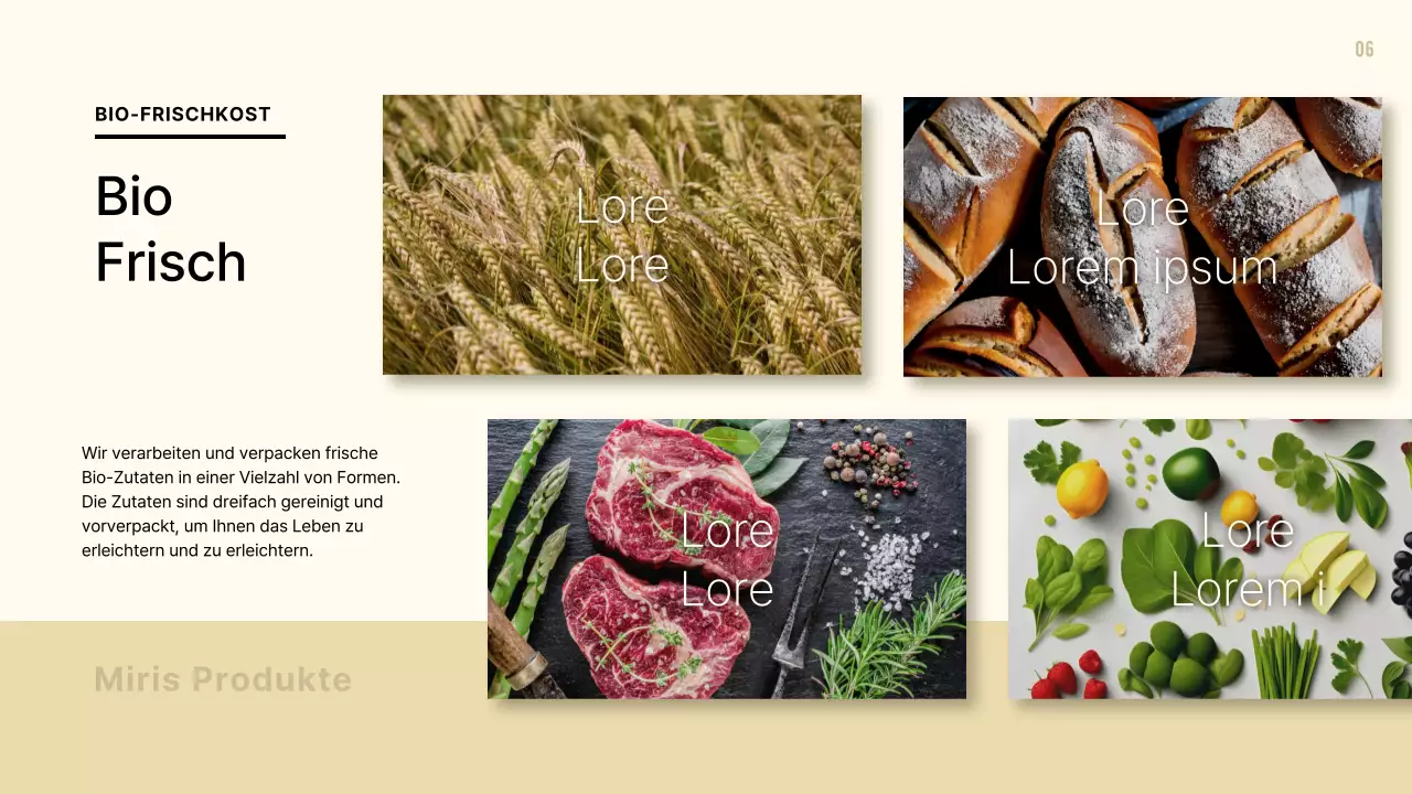 Moderner Foodservice-Vorschlag in Beige und Braun