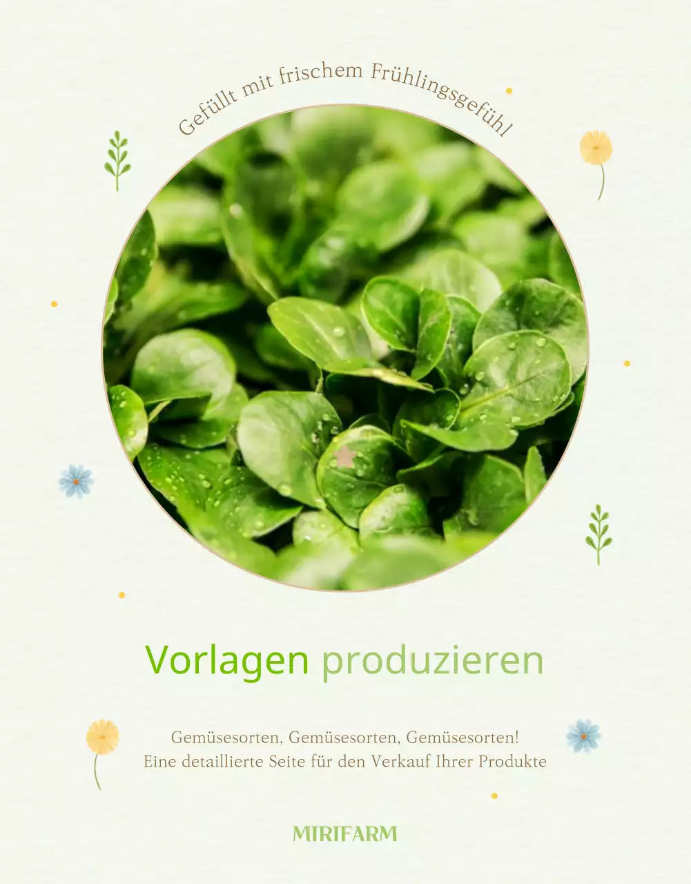 Erläuterung der leuchtend grünen und gelben Produkte, die zum Verkauf stehen