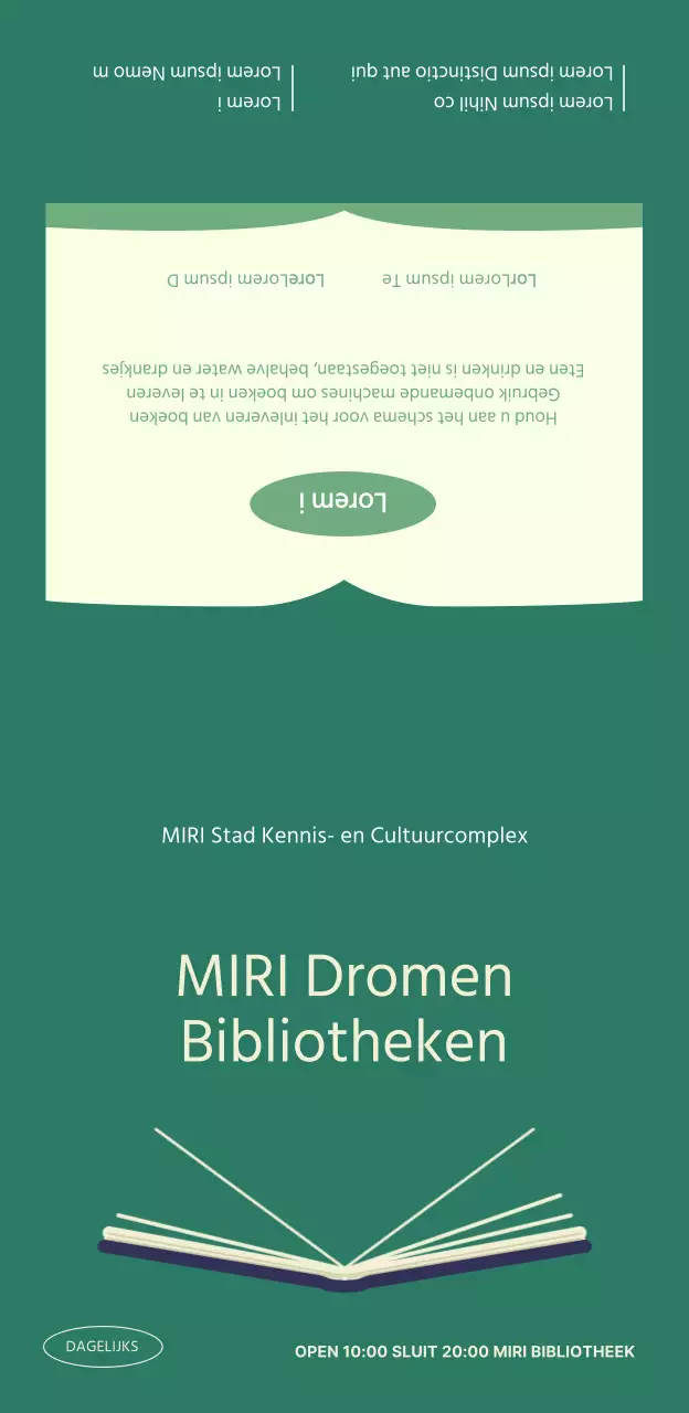 Groen boek illustratie concept openbare instelling stadsbibliotheek